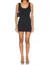Enza Costa Jacquard Tank Mini Dress In Black In Black