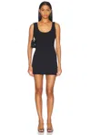 Enza Costa Jacquard Tank Mini Dress In Black In Black