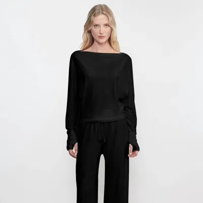 Enza Costa Jersey Dolman Top In Black