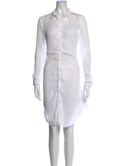 Pre-owned Enza Costa Knee-length Dress In White
