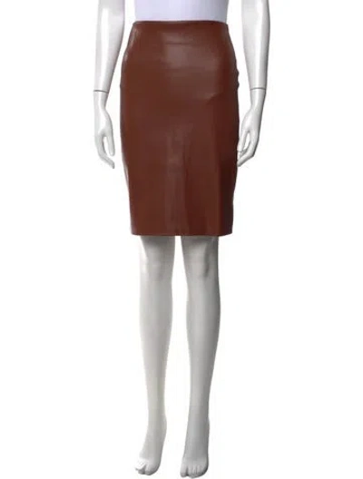 Pre-owned Enza Costa Knee-length Skirt In Brown