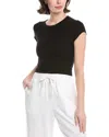 Enza Costa Knit Cropped Cap Sleeve Silk-blend Top In Black