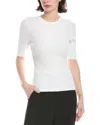 Enza Costa Knit Half-sleeve Linen-blend Sweater In White