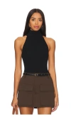 Enza Costa Knit Halter Turtleneck In 블랙