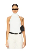 Enza Costa Knit Halter Turtleneck In Winter White