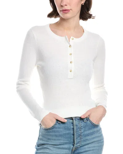Enza Costa Knit Linen-blend Henley In White