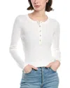 Enza Costa Knit Linen-blend Henley In White