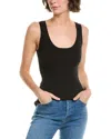 Enza Costa Knit Scoop Linen-blend Tank In Black