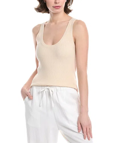 Enza Costa Knit Scoop Linen-blend Tank In White