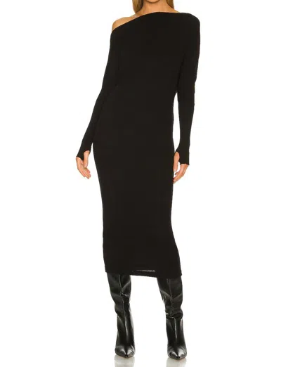 Enza Costa Knit Slouch Dress In Black