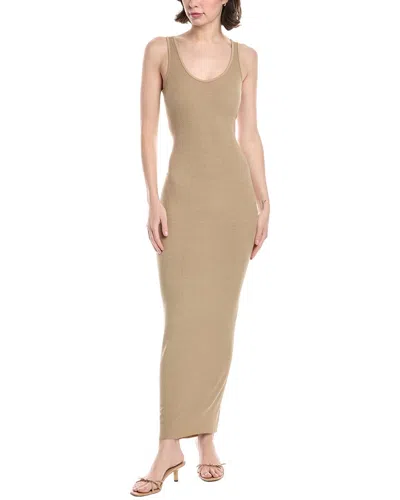 Enza Costa Knit Tank Silk-blend Maxi Dress In Brown