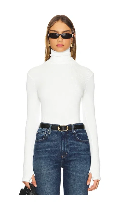 Enza Costa Knit Turtleneck In White