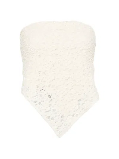 Enza Costa Lace-construction Top In Neutral