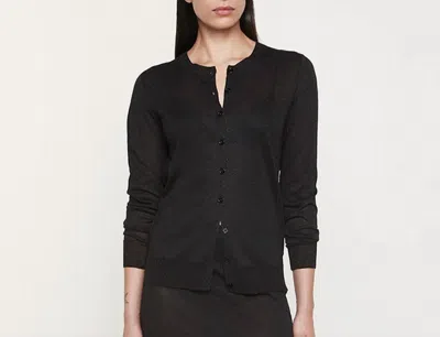 Enza Costa Lamé Cardigan In Black