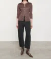 Enza Costa Lamé Cardigan In Brown In Brown