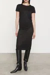 Enza Costa Lame Knitted Short Sleeve Sweater In Black In Black