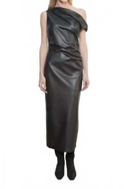 Enza Costa Leather Sculpted Dress In Black