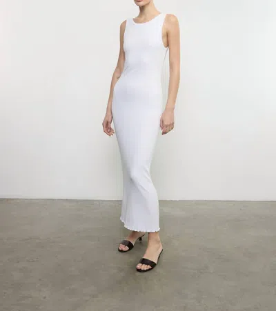 Enza Costa Lettuce Edge Boatneck Dress In White