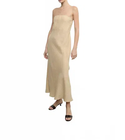 Enza Costa Linen Bias Dress In Blonde In Multi