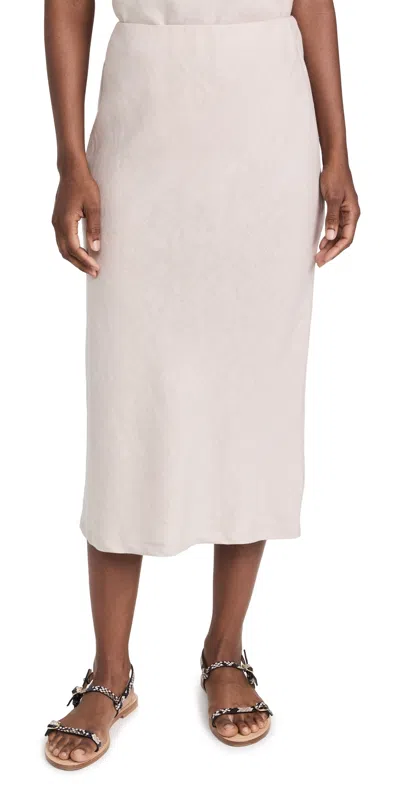 Enza Costa Linen Bias Skirt Flax In Beige
