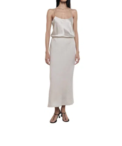 Enza Costa Linen Bias Skirt In Flax In Beige