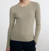 Enza Costa Linen Cotton Longsleeve Sweater Tee In Ash