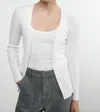 Enza Costa Linen Cotton Sweater Tank In White In White
