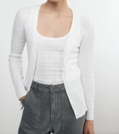 Enza Costa Linen Cotton Sweater Tank In White
