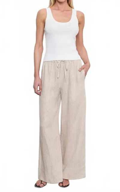 Enza Costa Linen Cropped Summer Pants In Jute Heather In Neutral