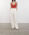 Enza Costa Linen Knit Bralette In Poppy In Red