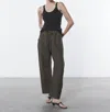 Enza Costa Linen Knit Strappy Tank In Black In Black