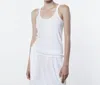 Enza Costa Linen Knit Strappy Tank In White In White