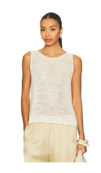 ENZA COSTA LINEN OPEN KNIT TANK TOP