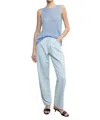 Enza Costa Linen Open Knit Tank Top In Blue In Blue