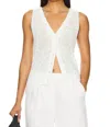 Enza Costa Linen Open Knit Vest In White