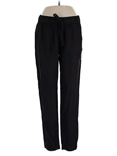 Pre-owned Enza Costa Linen Pants In Black