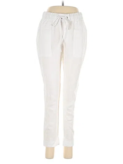 Pre-owned Enza Costa Linen Pants In White