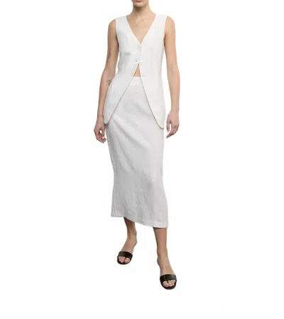 Enza Costa Linen Pencil Skirt In Undyed In Multi