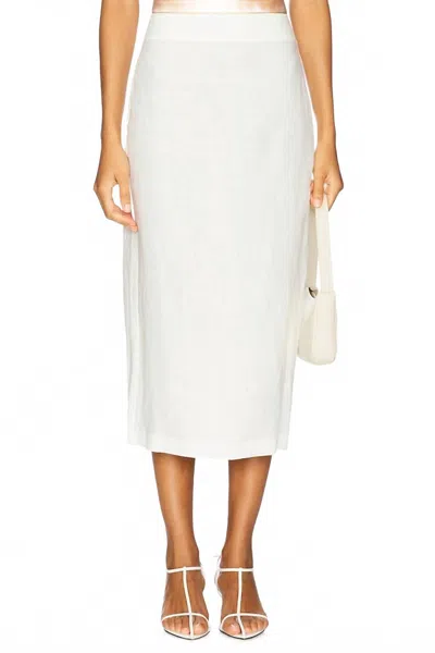Enza Costa Linen Pencil Skirt In Undyed In White