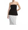 Enza Costa Linen Strapless Tunic Top In Black