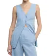 Enza Costa Linen Tunic Vest In Sky In Brown