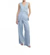 Enza Costa Linen Tunic Vest In Sky In Blue
