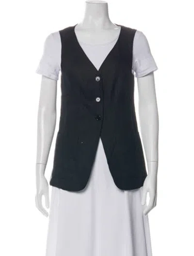 Pre-owned Enza Costa Linen Vest In Black