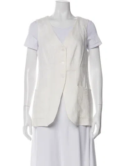 Pre-owned Enza Costa Linen Vest In Neutral