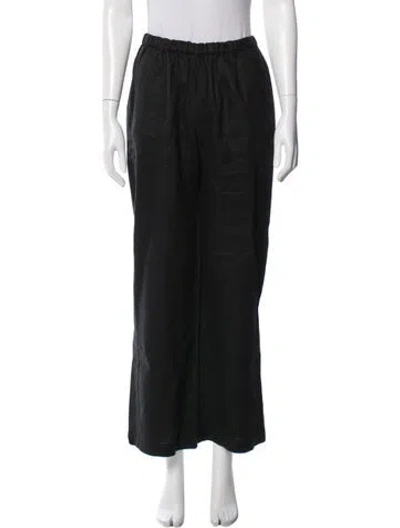 Pre-owned Enza Costa Linen Wide Leg Pants In Blue