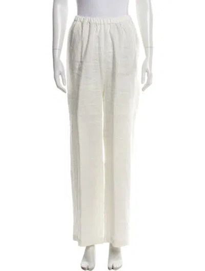 Pre-owned Enza Costa Linen Wide Leg Pants In Neutrals