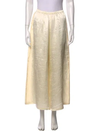 Pre-owned Enza Costa Linen Wide Leg Pants In Neutrals
