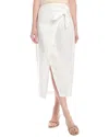 Enza Costa Linen Wrap Skirt In White