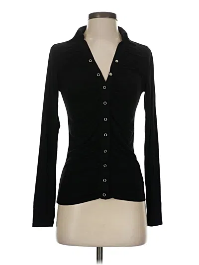 Pre-owned Enza Costa Long Sleeve Blouse In Black