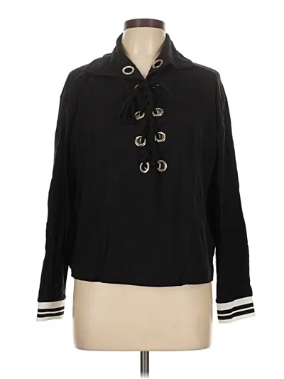 Pre-owned Enza Costa Long Sleeve Polo Shirt In Black